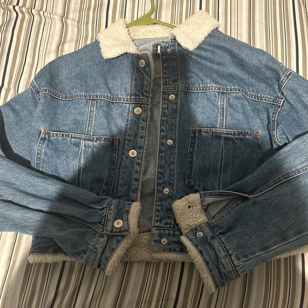 fur jean jacket